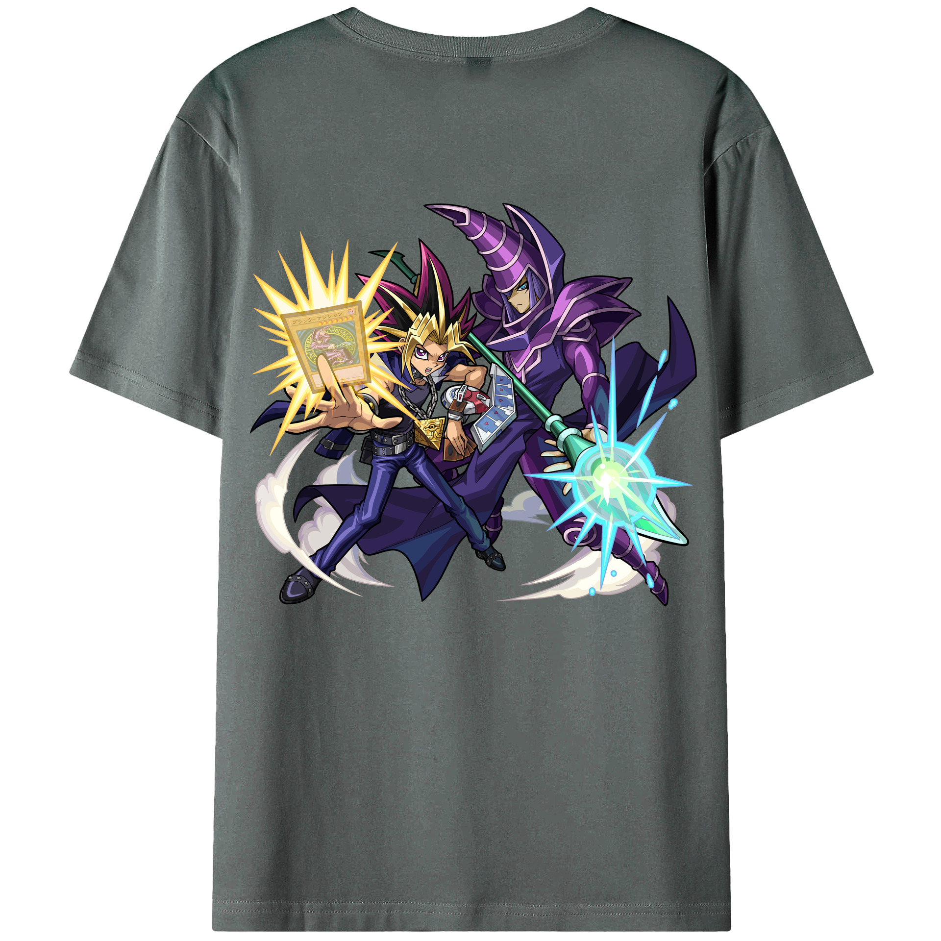 （画像用） 遊☆戯☆王 Yu-Gi-Oh! 綿100％ メンズ半袖Tシャツ（バックプリント） 通気性